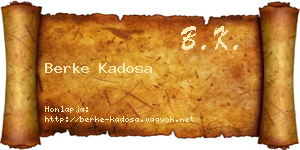 Berke Kadosa névjegykártya